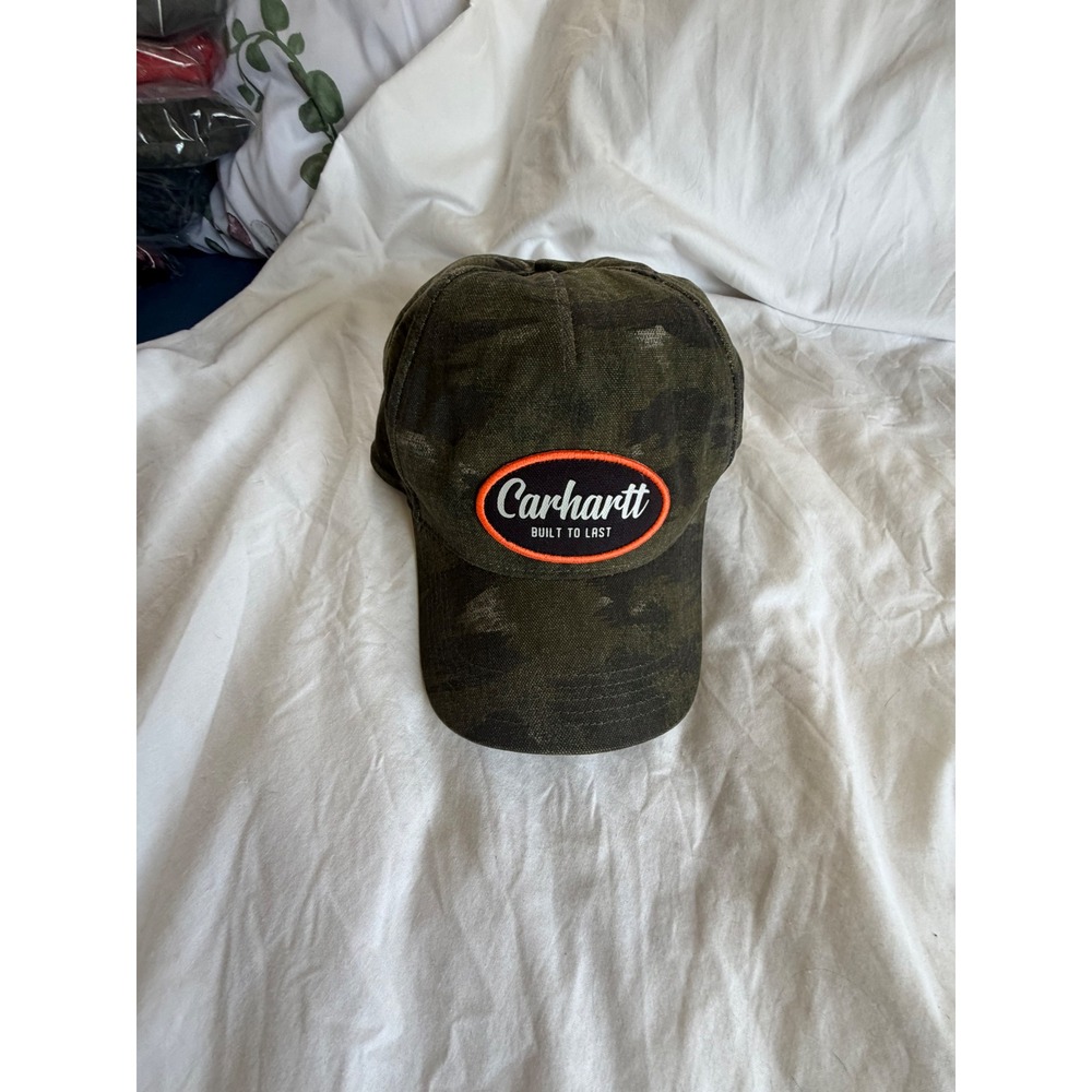 Carhartt Mens Camo‎ Snapback Hat Built To Last Patch Baseball Green Camouflage